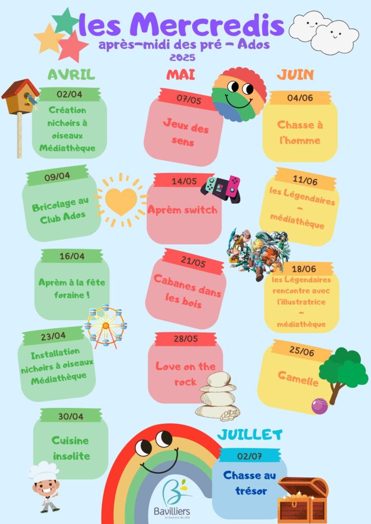 Affiche mercredis pré-ados