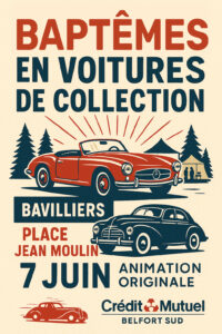 Affiche Baptêmes en voitures de collection
