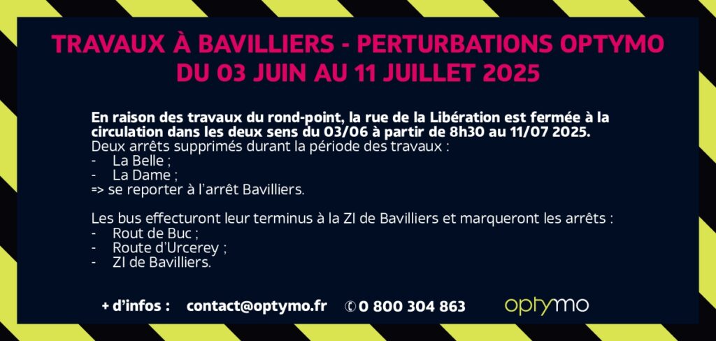 Flyer travaux Bavilliers Optymo