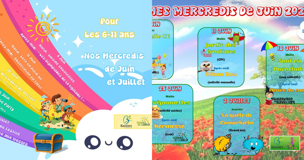 Planning Mercredis de juin-juillet