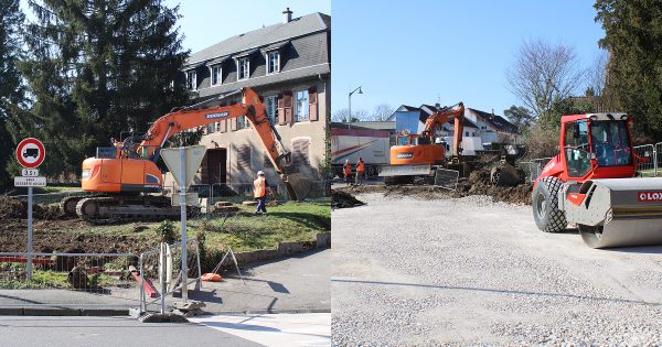 Photos travaux giratoire Bavilliers